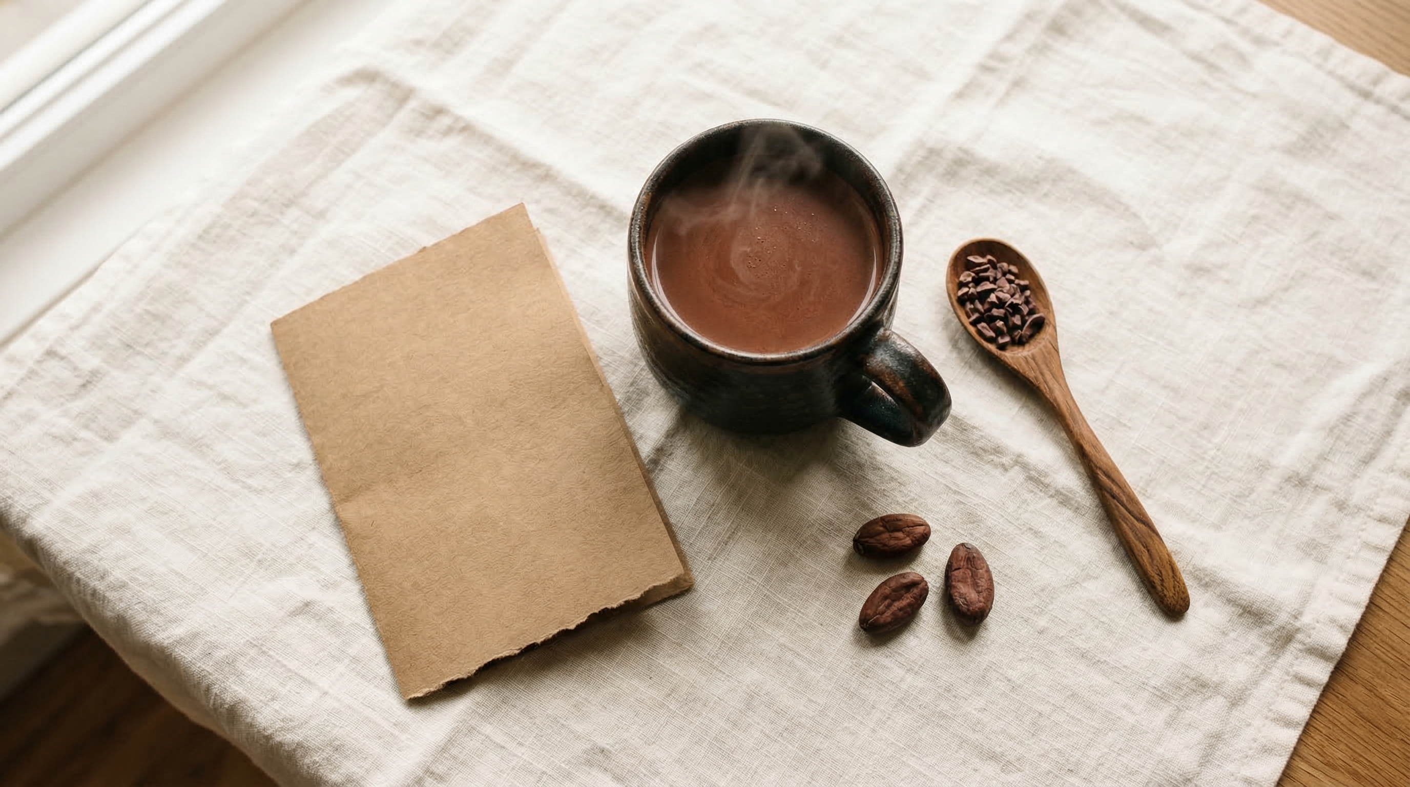 Kakao morgenritual flatlay