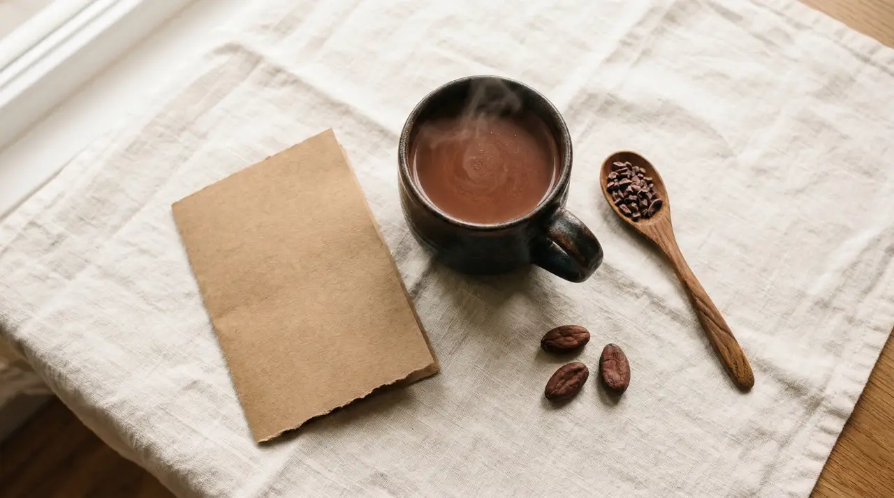 Kakao morgenritual flatlay