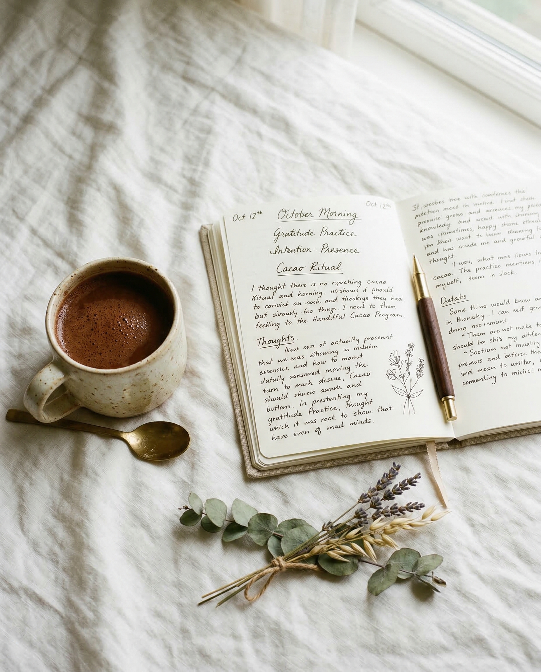 Morgenritual med kakao og journal