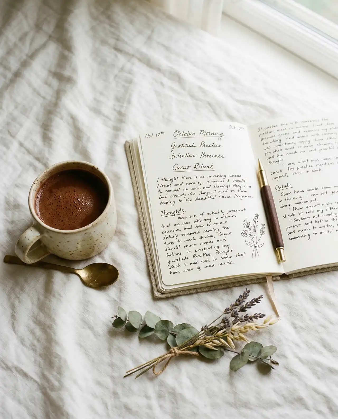 Morgenritual med kakao og journal